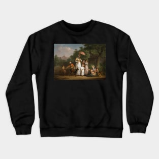 A Noble Family Distributing Alms in a Park - Mattheus Ignatius van Bree Crewneck Sweatshirt